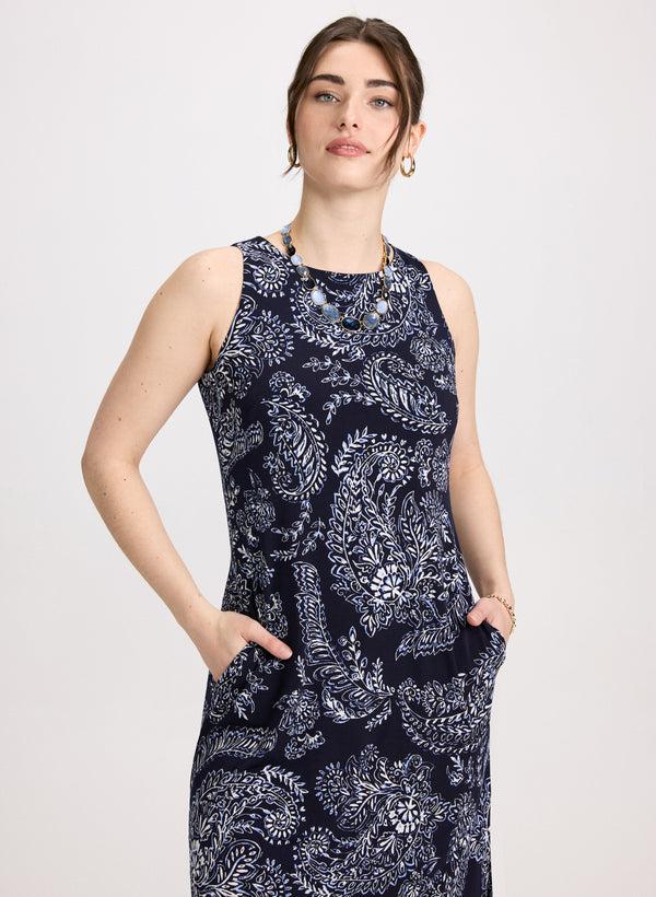 Laura Long Paisley Print Dress