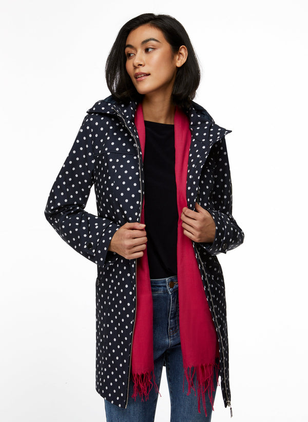 laura Long Polka Dot Raincoat