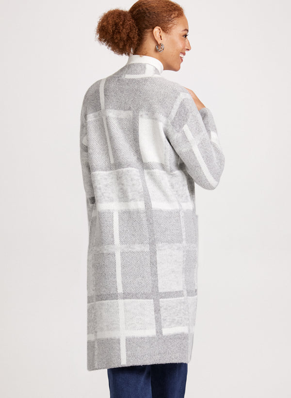 Laura Long Sleeve Plaid Cardigan