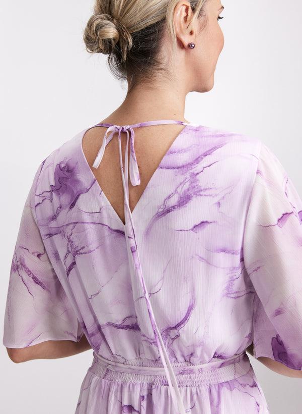 Laura Marbled Chiffon Dress