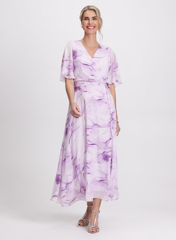 laura Marbled Chiffon Dress