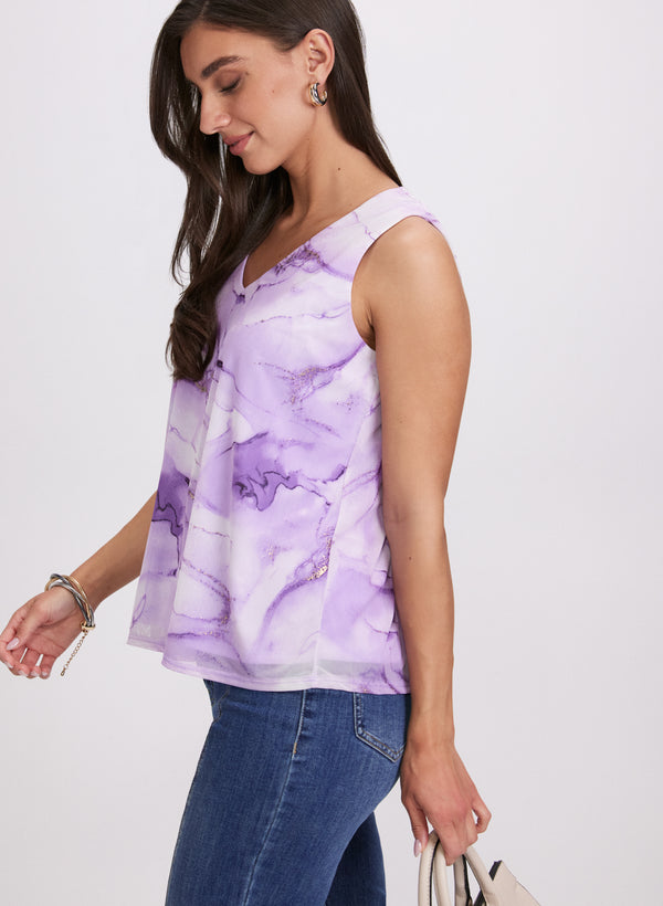 Laura Marbled Metallic Top