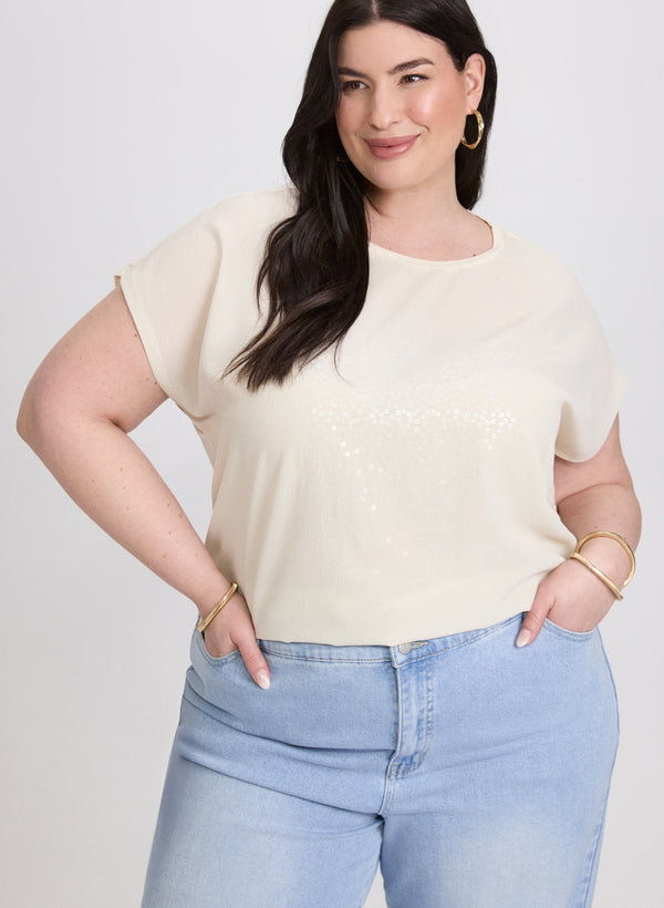 laura Matte Sequin Embellished Top