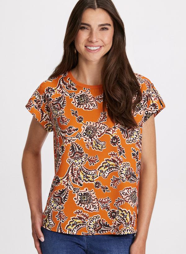 laura Medallion Cap Sleeve Top