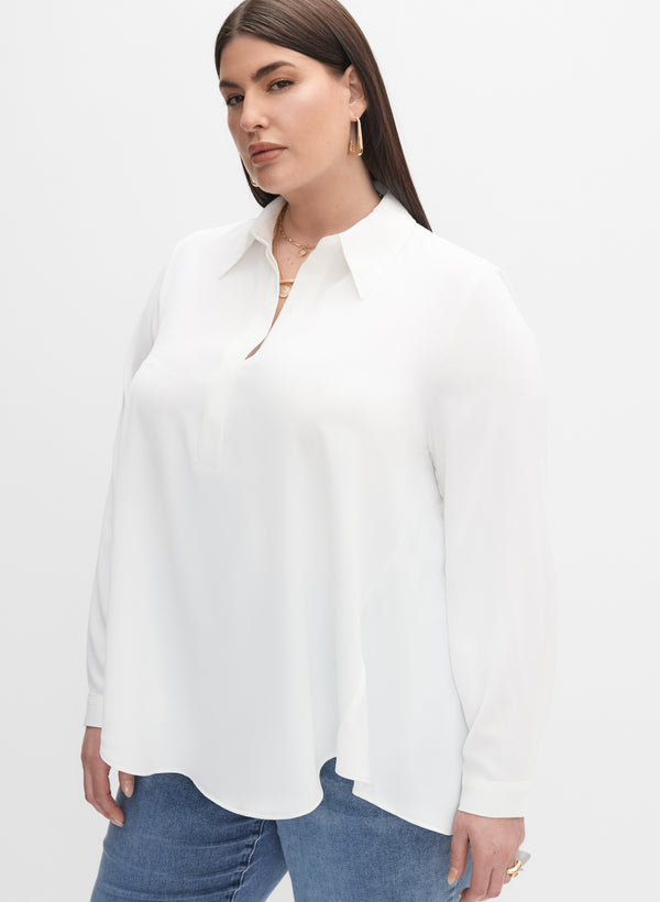 Laura Melanie Lyne - Asymmetric Johnny Collar Blouse
