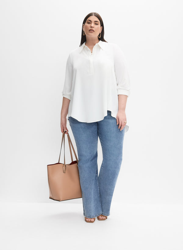 Laura Melanie Lyne - Asymmetric Johnny Collar Blouse