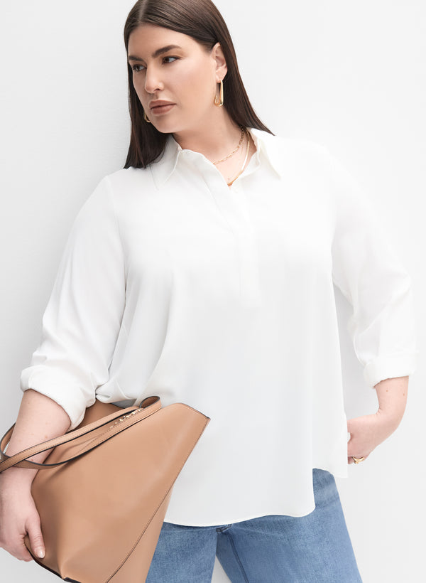 laura Melanie Lyne - Asymmetric Johnny Collar Blouse