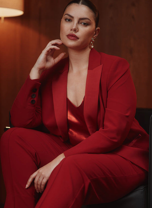 Laura Melanie Lyne - Satin Lapel Blazer