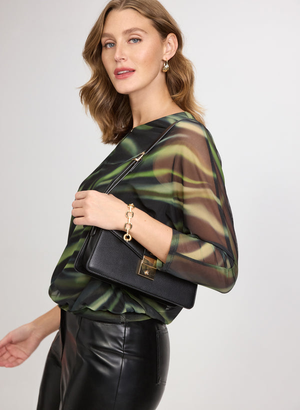 Laura Mesh Abstract Top