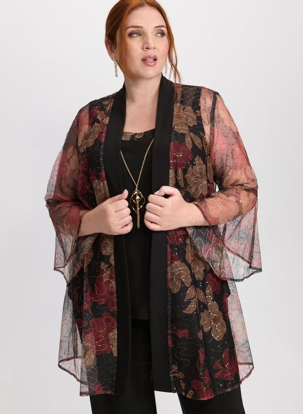 Laura Mesh Floral Jacket Top & Pants Set