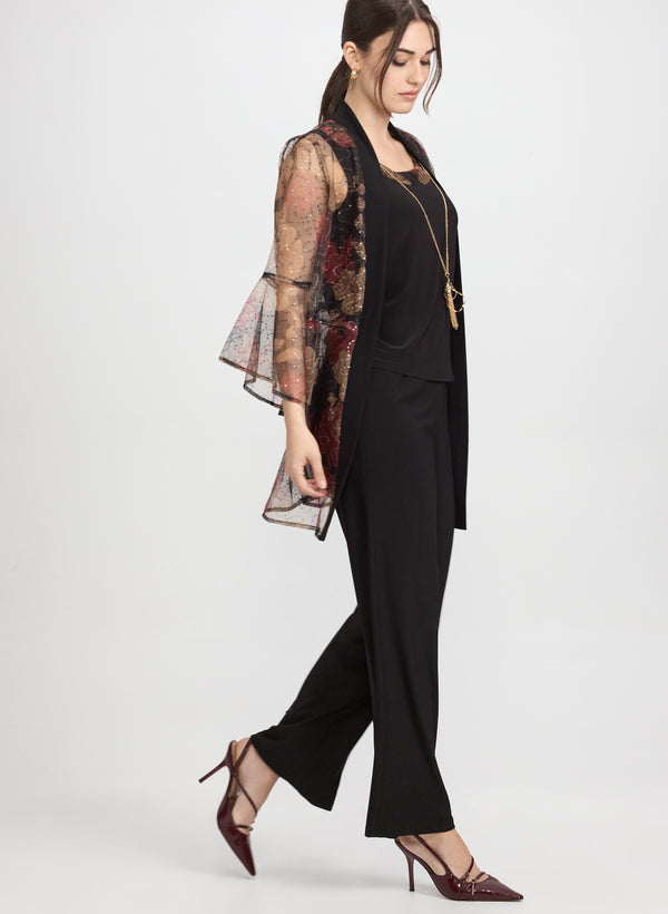 Laura Mesh Floral Jacket Top & Pants Set
