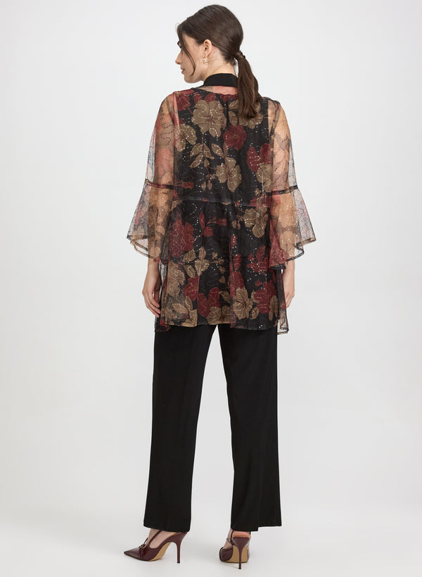 Laura Mesh Floral Jacket Top & Pants Set