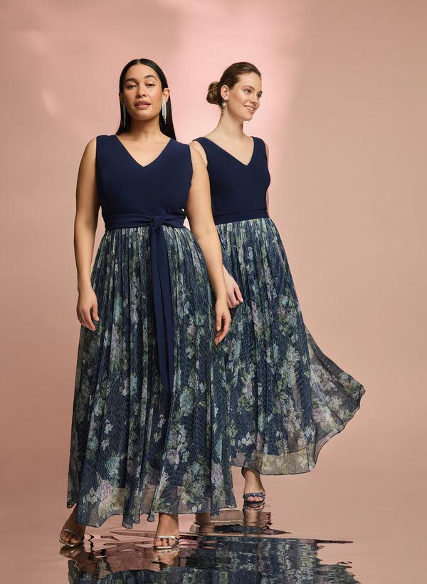 Laura Mesh & Jersey Dress