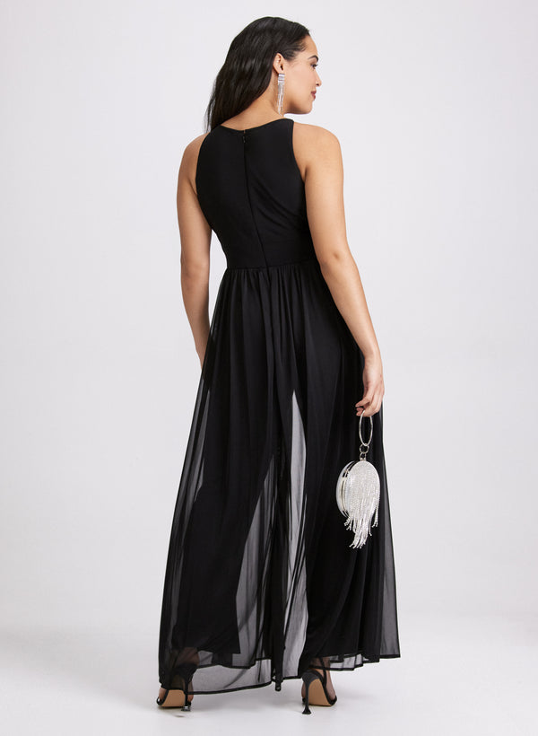 Laura Mesh Overlay Jumpsuit