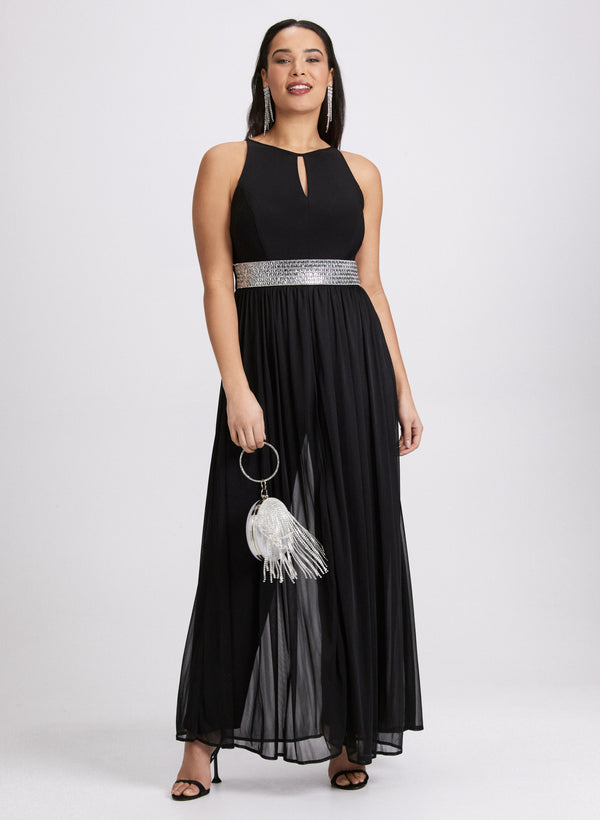 laura Mesh Overlay Jumpsuit