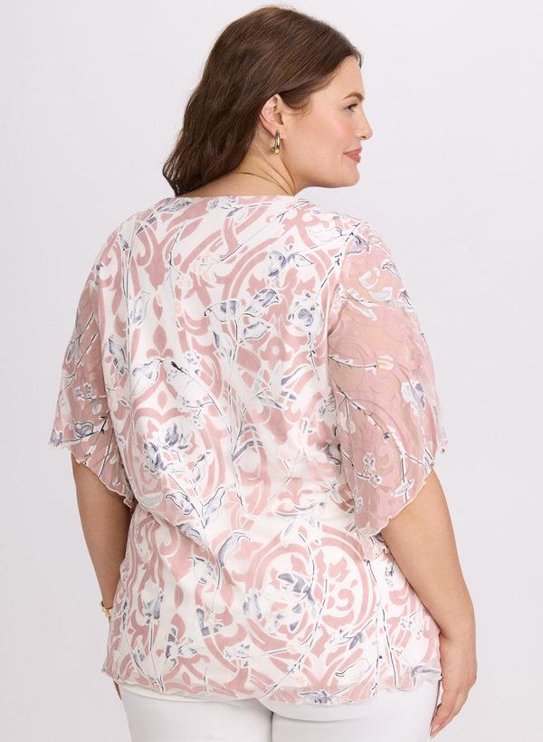 Laura Mesh V-Neck Blouse