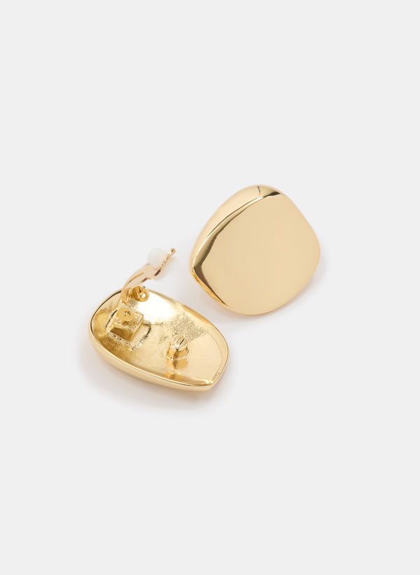 Laura Metal Button Earrings