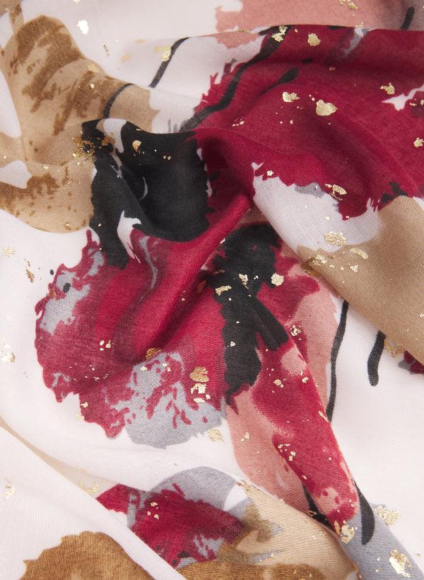 Laura Metallic Abstract Print Scarf