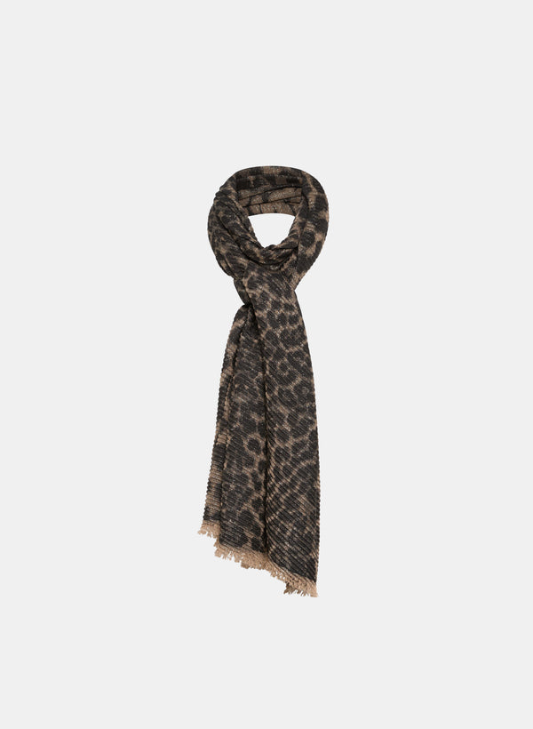 laura Metallic Animal Print Scarf