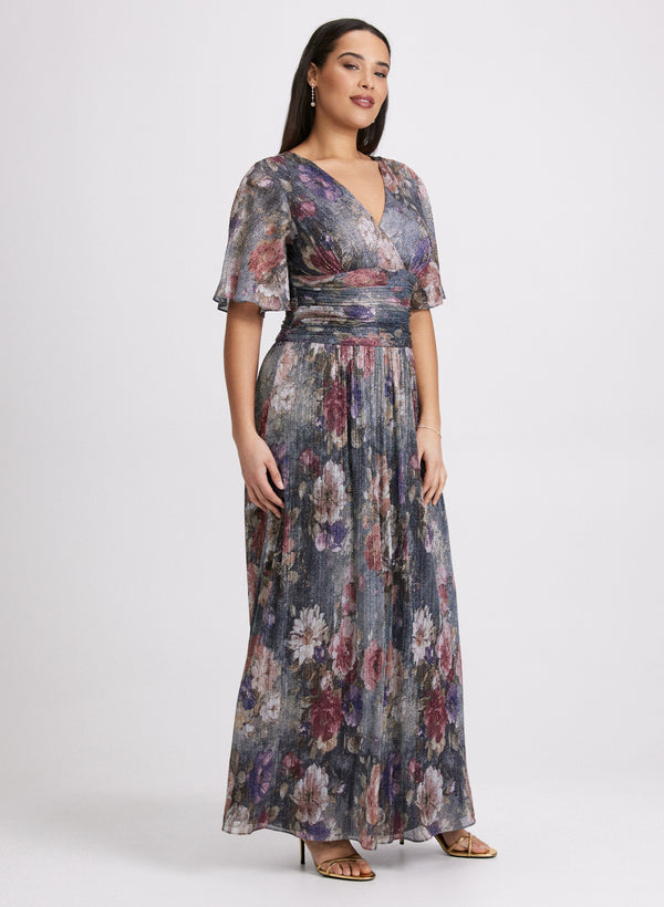 Laura Metallic Floral Dress