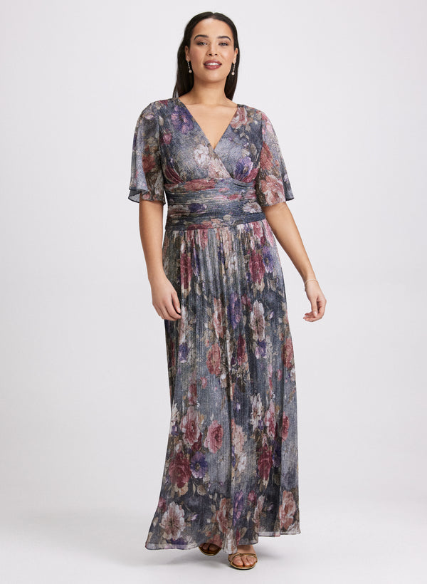 laura Metallic Floral Dress