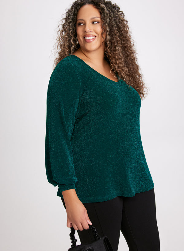 Laura Metallic Long Sleeve Top