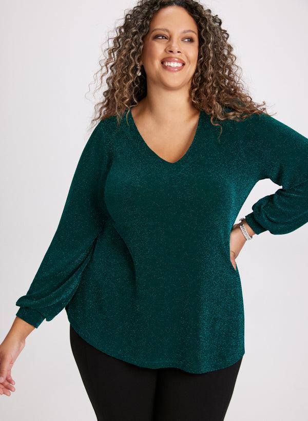 laura Metallic Long Sleeve Top