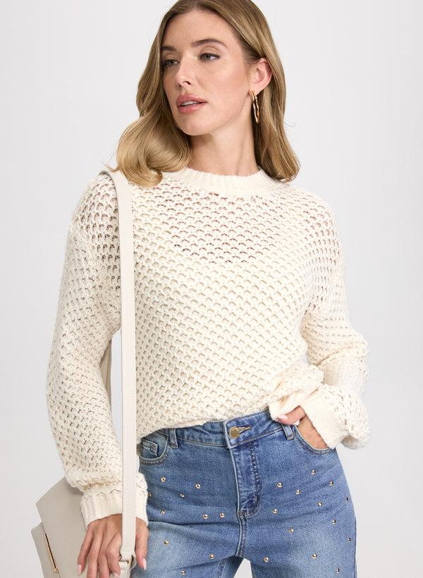 laura Metallic Open Knit Sweater