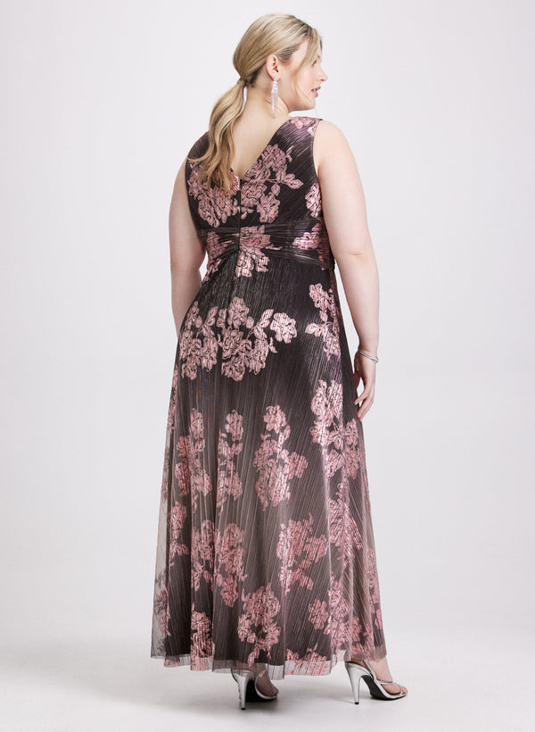 Laura Metallic Pleated Dress