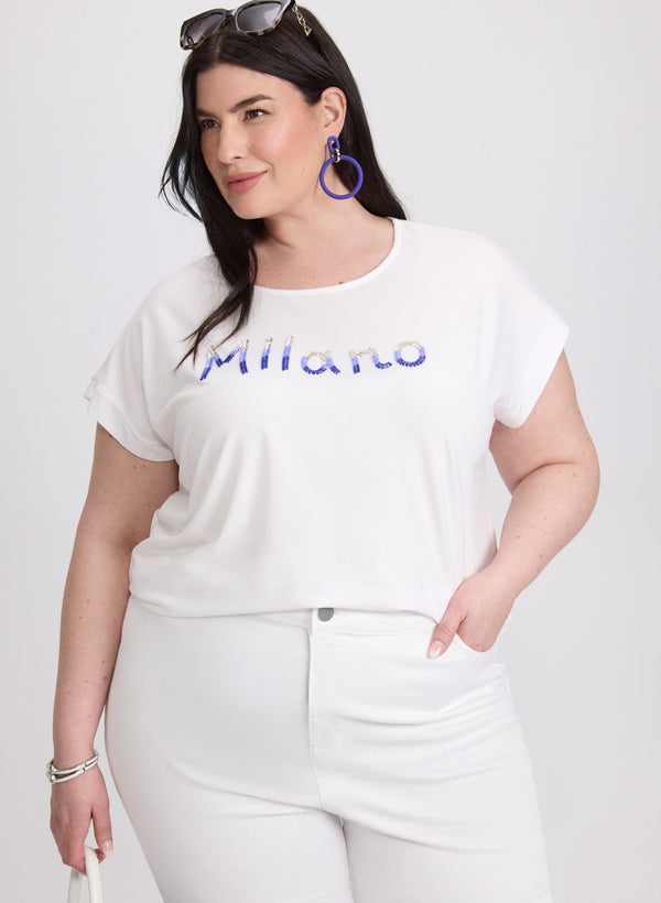 laura 'Milan' Sequin T-Shirt