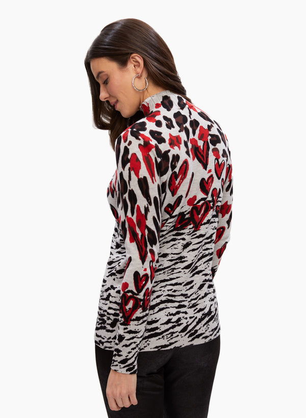 Laura Mixed Print Sweater