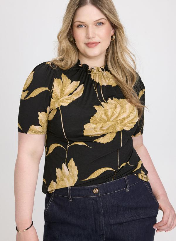 laura Mock Neck Top