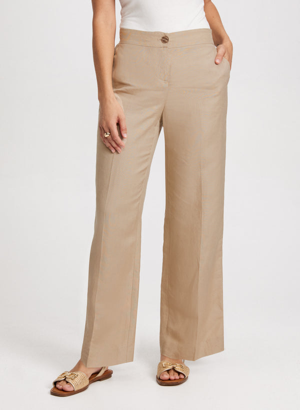 laura Modern Fit Linen-Blend Pants