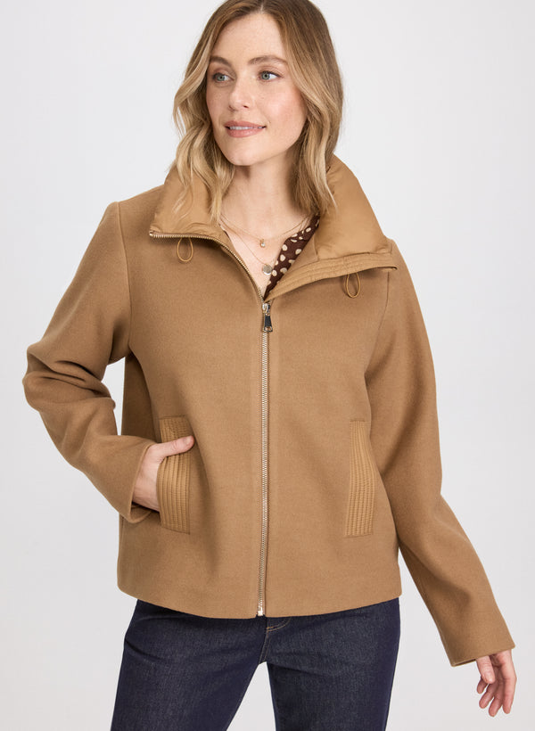 laura Nylon Trim Coat