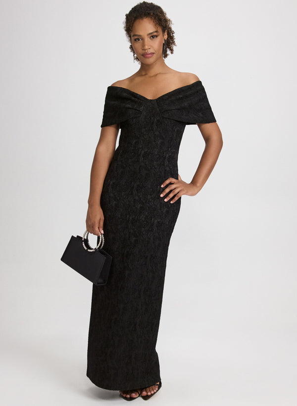 laura Off-The-Shoulder Textured Dress
