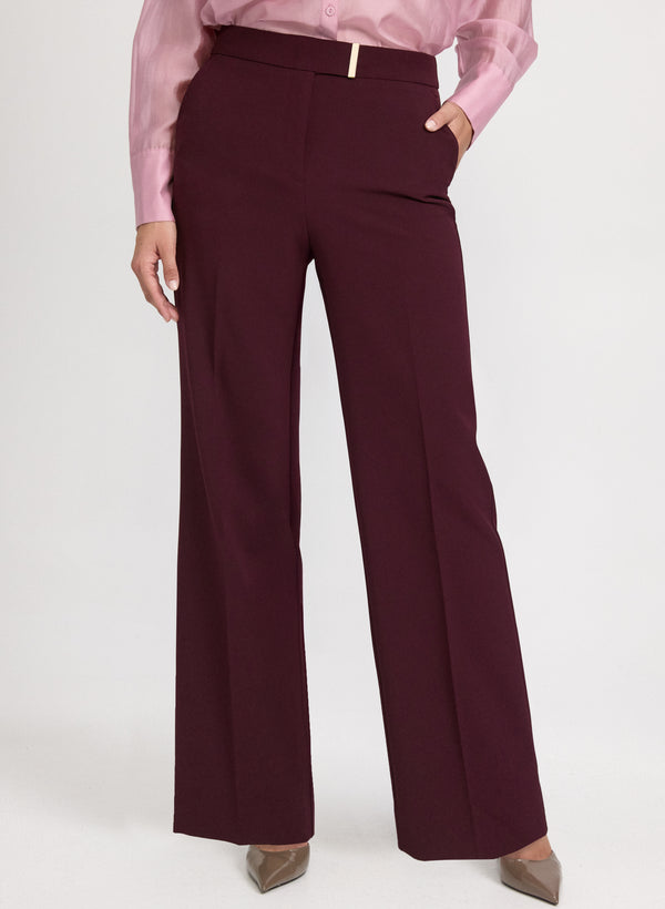 laura Olivia Bar Trim Wide-Leg Pants