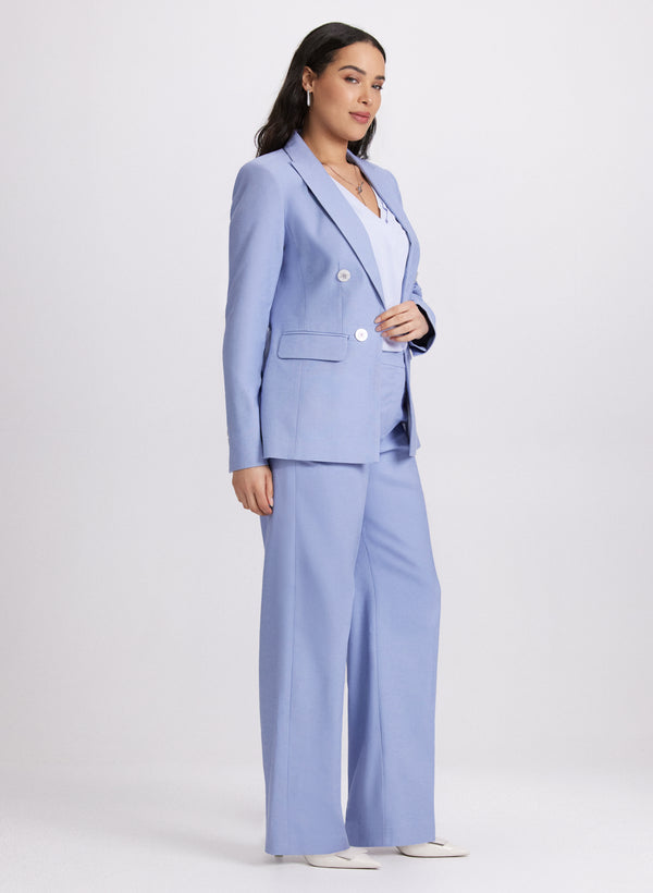 Laura Olivia Chambray Wide-Leg Pants