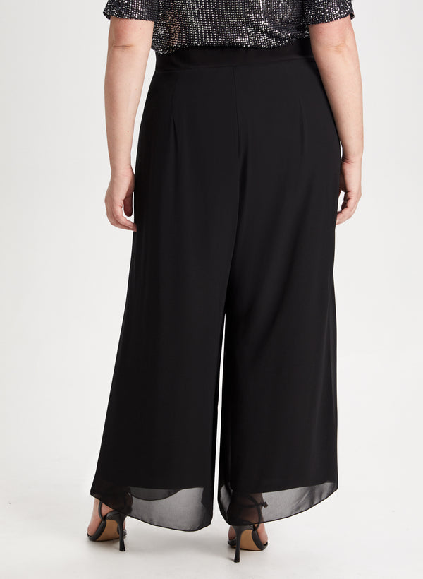 Laura Olivia Chiffon Wide-Leg Pants