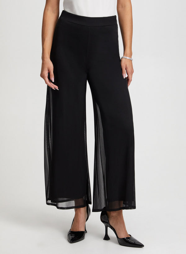 laura Olivia Chiffon Wide-Leg Pants