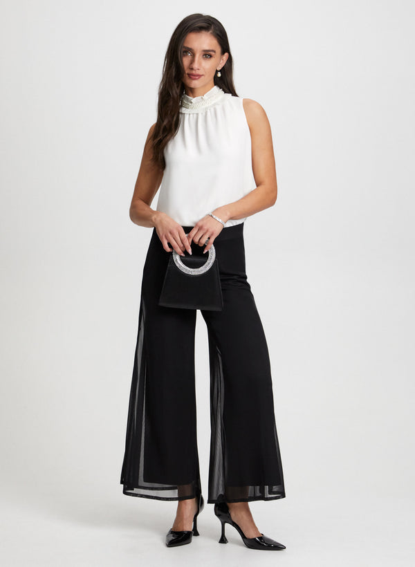 Laura Olivia Chiffon Wide-Leg Pants - Regular