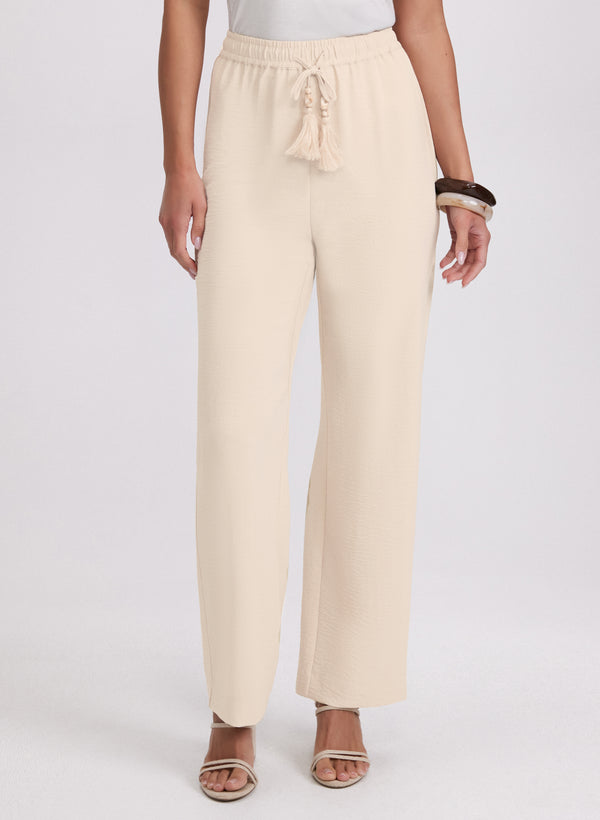 laura Olivia Crinkled Wide-Leg Pants
