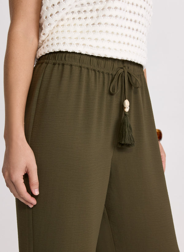 Laura Olivia Crinkled Wide-Leg Pants