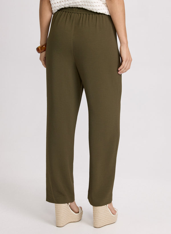 Laura Olivia Crinkled Wide-Leg Pants