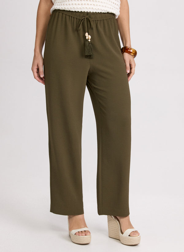 laura Olivia Crinkled Wide-Leg Pants