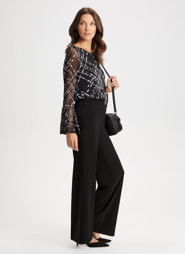 Laura Olivia Jersey Wide-Leg Pants - Regular