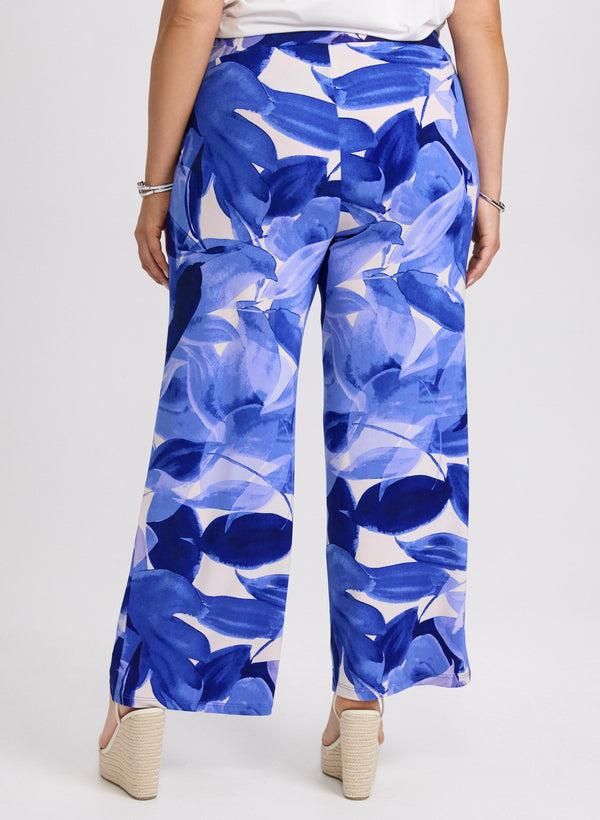 Laura Olivia Leaf Print Wide-Leg Pants