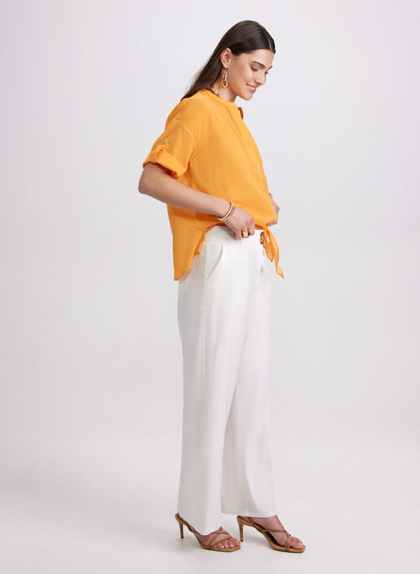 Laura Olivia Linen-Blend Pants