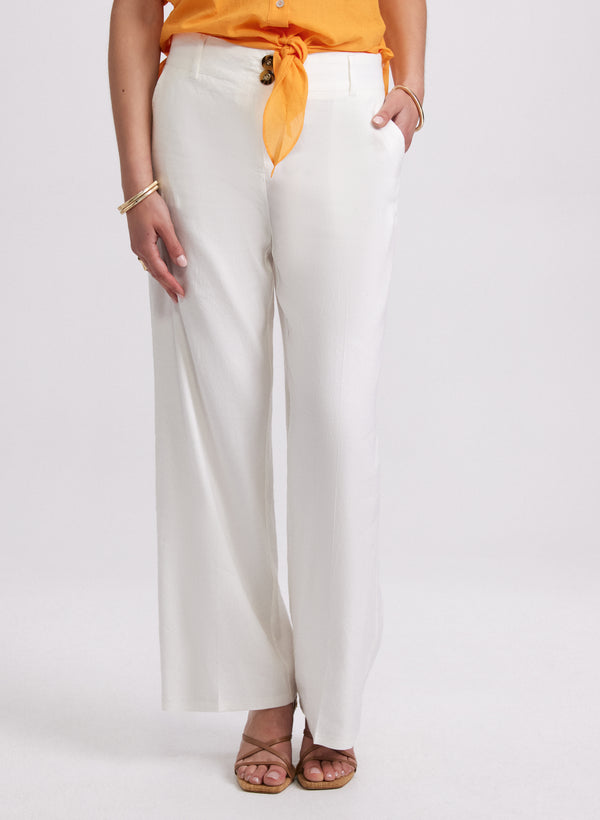 laura Olivia Linen-Blend Pants