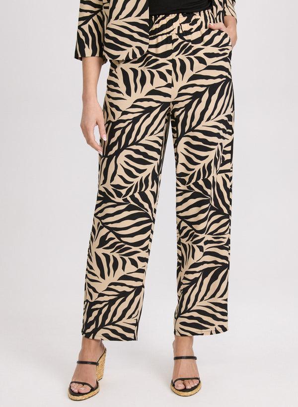 laura Olivia Palm Print Wide-Leg Pants