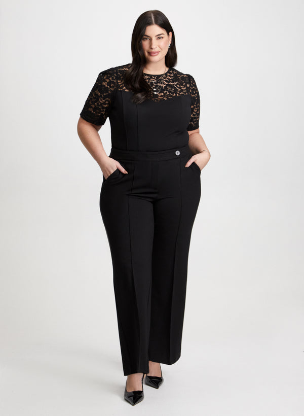 Laura Olivia Ponte De Roma Wide-Leg Pants